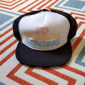 1980's Novelty Mesh Snap Back Hat // "I'd Rather Be Hunting" // Vintage